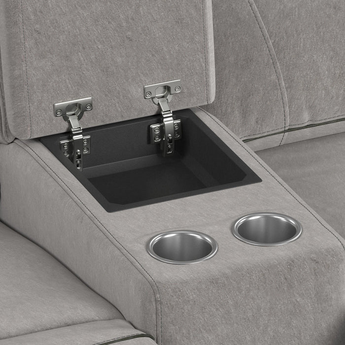 Jackpot P1 Loveseat W/Console in Explore Light Grey