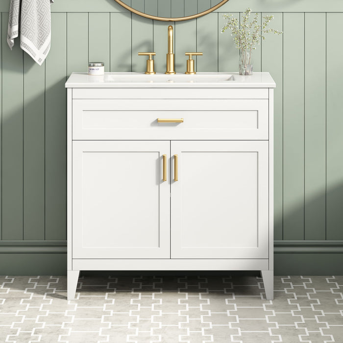 Bathroom Vanity With Sink Top, Adjustable Shelf, Door Organizers