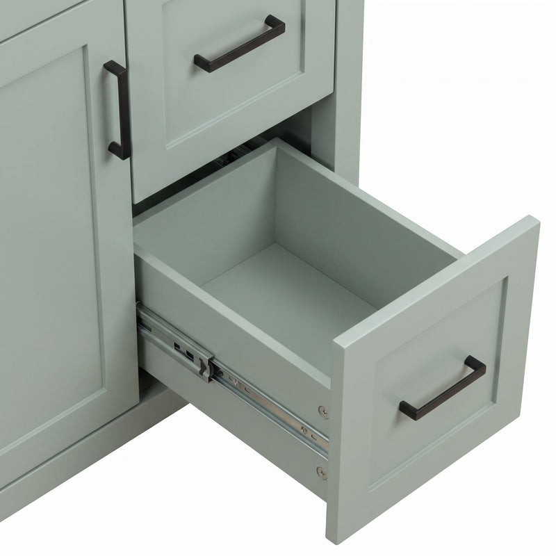 Bathroom Vanity With Sink, 2 Soft Close Drawers, 1 Soft Close Door, Adjustable Shelf