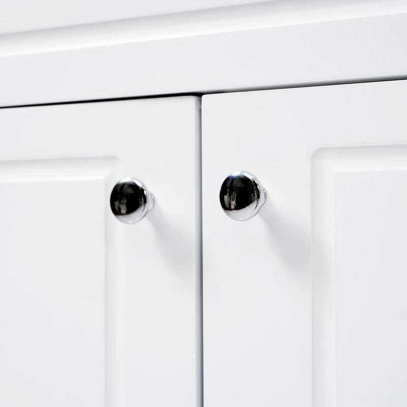Bathroom Vanity With Double Sinks, 3 Drawers & 4 Doors, Soft Close, All Open Back Design - White