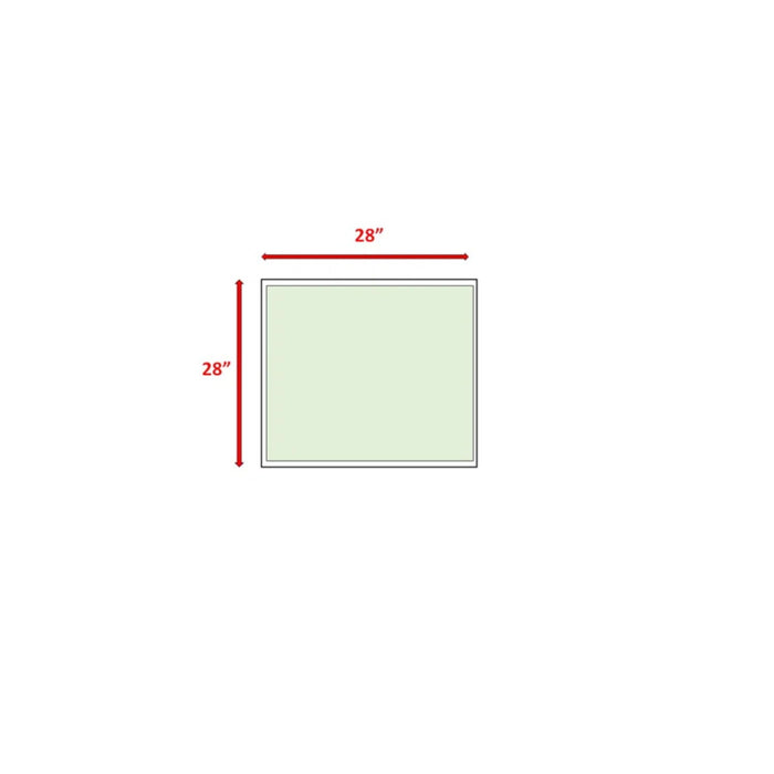 Square Coffee Table With Rustproof Frame And Clear Top - Brown Mix