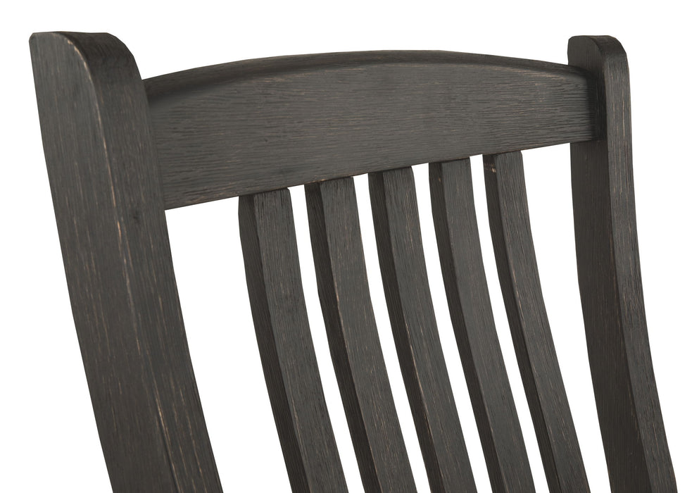 Tyler Creek - Dining UPH Side Chair (Set of 2) - Slatback - Black / Grayish Brown