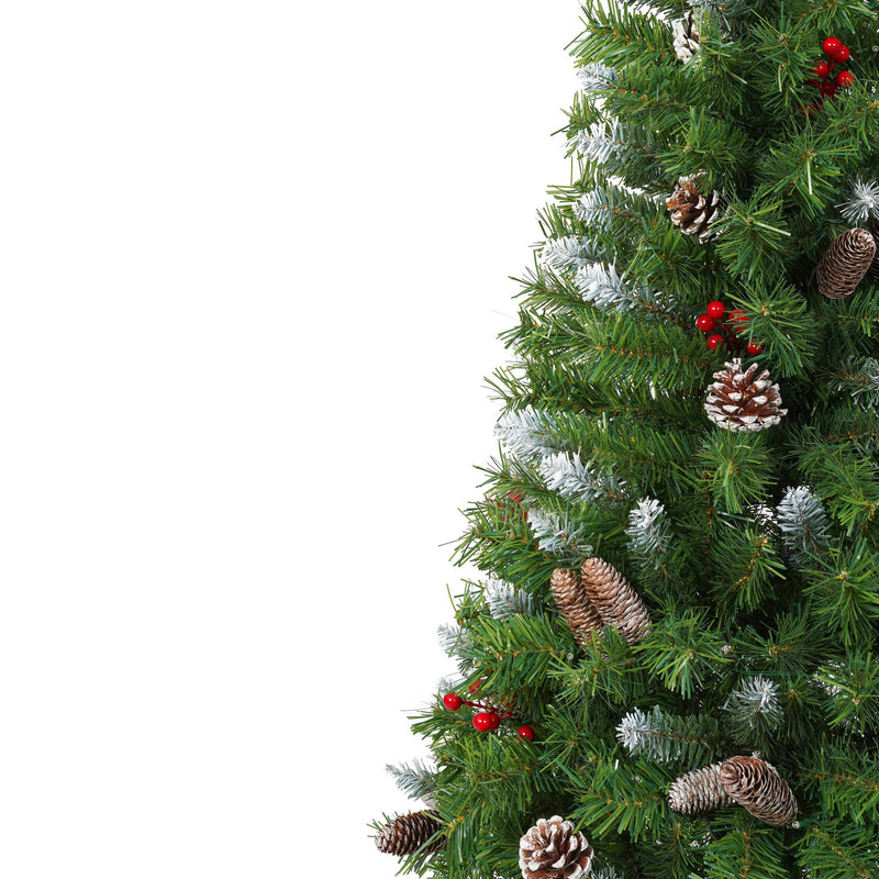 Pre Lit Artificial Christmas Tree Set With LED Lights, 3 Piece Garland And Entrance Trees, Warm Lighting, Indoor Use Only - Green