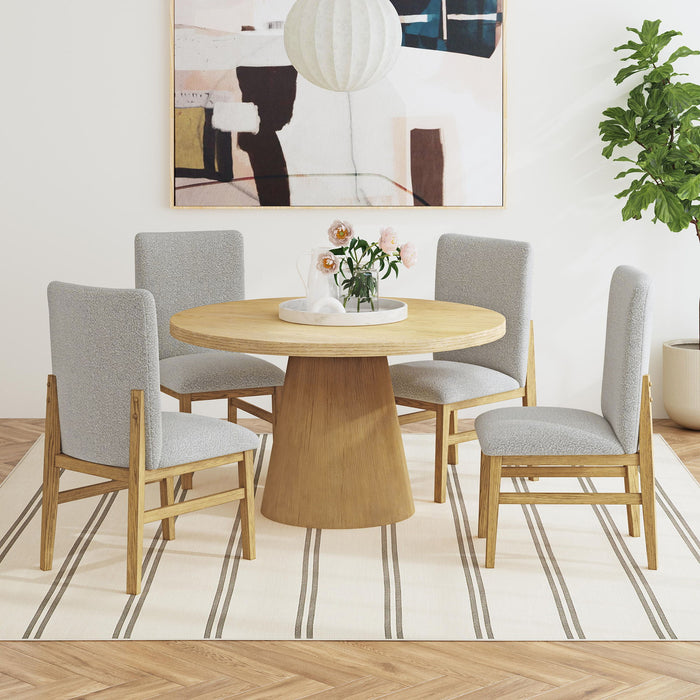 Portland - Square Back Dining Side Chair (Set of 2) - Natural / Gray