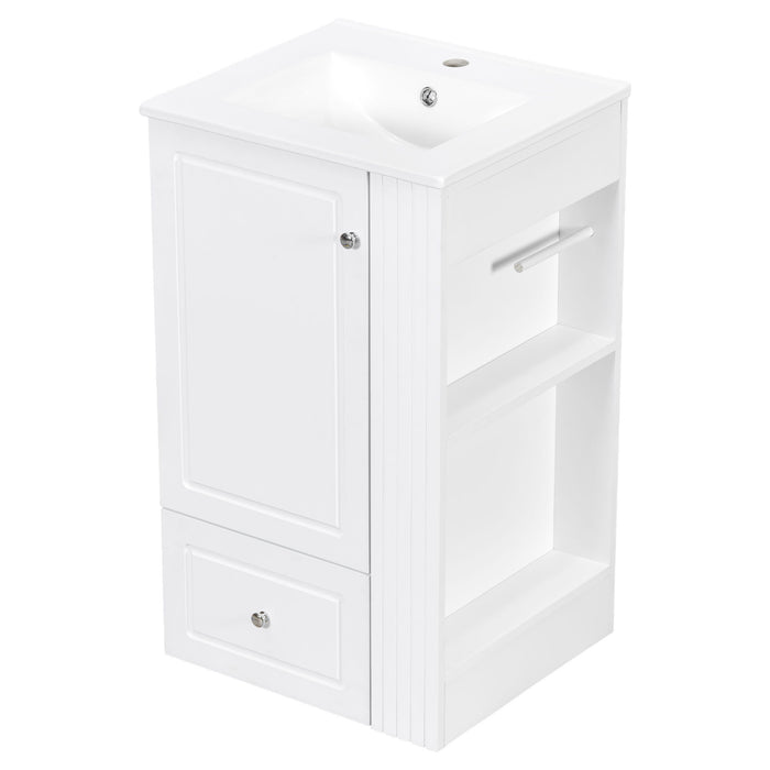 Modern Freestanding Bathroom Vanity With Sink, Soft-Close Drawer, Towel Bar