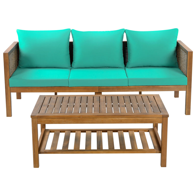 Patio Set Outdoor With Coffee Table And Cushions