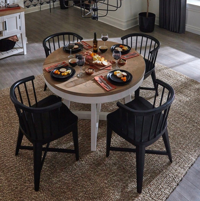 Americana Modern Dining - Round Dining Table With Extensions - Cotton