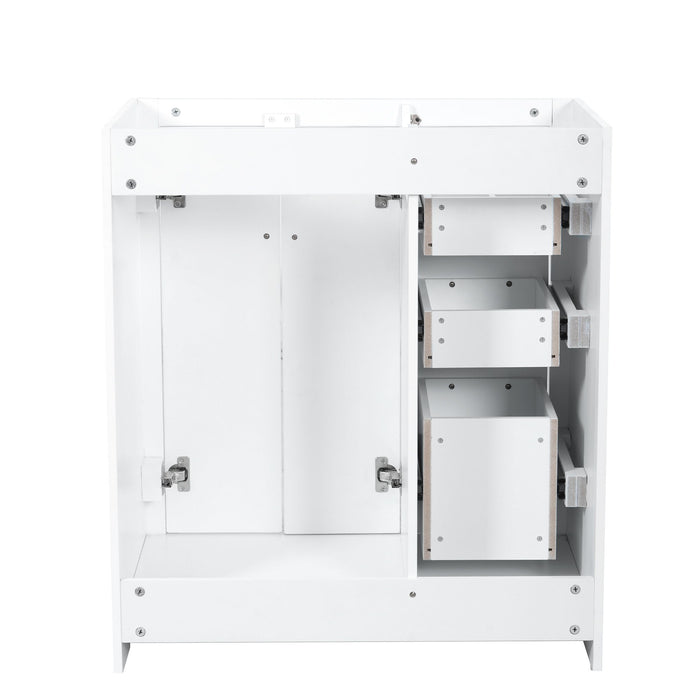 Retro Style Bathroom Vanity With 3 Drawers & Soft-Closing Doors