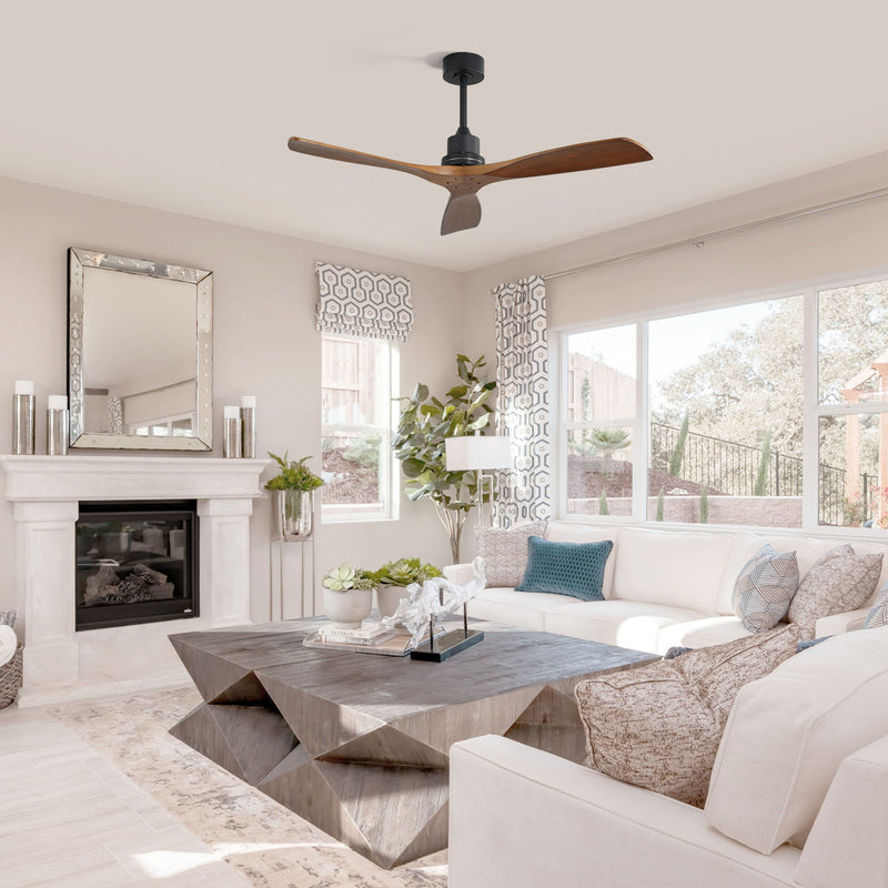 52" Smart DC Ceiling Fan With 3 Blades Reversible Silent Motor