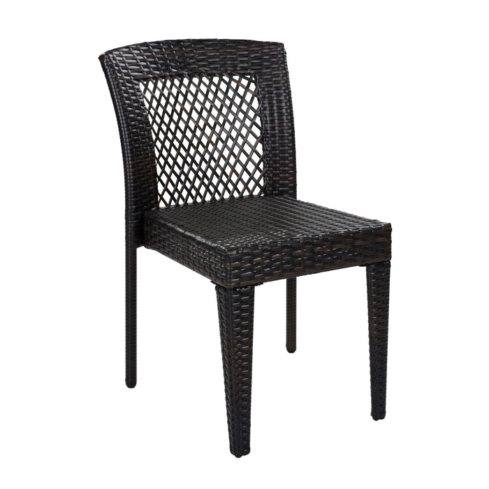 7 Piece Outdoor Patio Dining Set With Table & 6 Chairs - Brown / Brown Multi