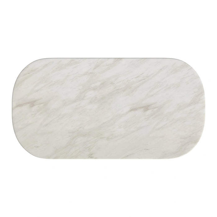 Sylvie Oval Dining Table with White Faux Marble Top