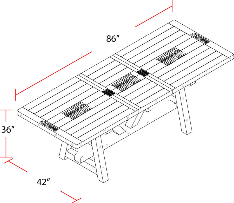 Lodge Dining - Counter Height Dining Table With Extensions - Siltstone