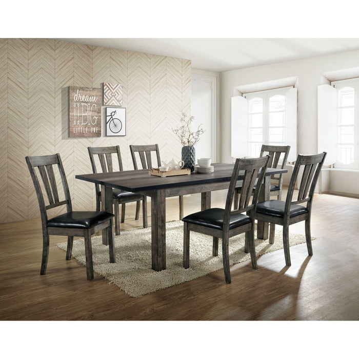 Nathan - Fan Back Chair With PU Seat (Set of 2) - Gray Oak