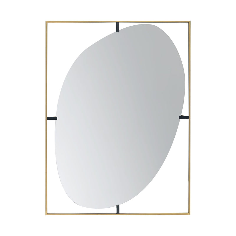Poppy Mirror With Metal Frame Contemporary Design For Bathroom, Entryway Wall Decor