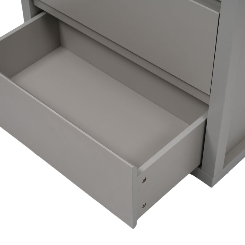 Freestanding Bathroom Vanity With Ceramic Sink, 2 Full Extension Drawers