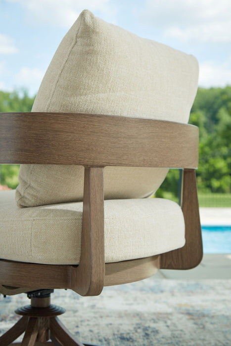 Serene Bay - Swivel Chair With Cushion (Set of 2) - Dark Brown / White