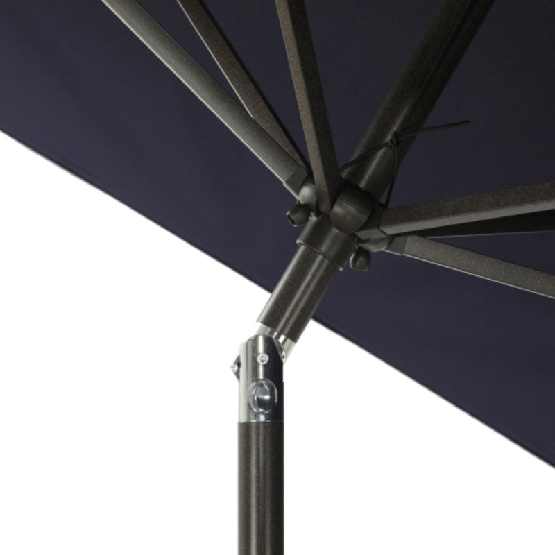 Rectangular Patio Umbrella With Crank Tilt, Polyester UV-Resistant Canopy