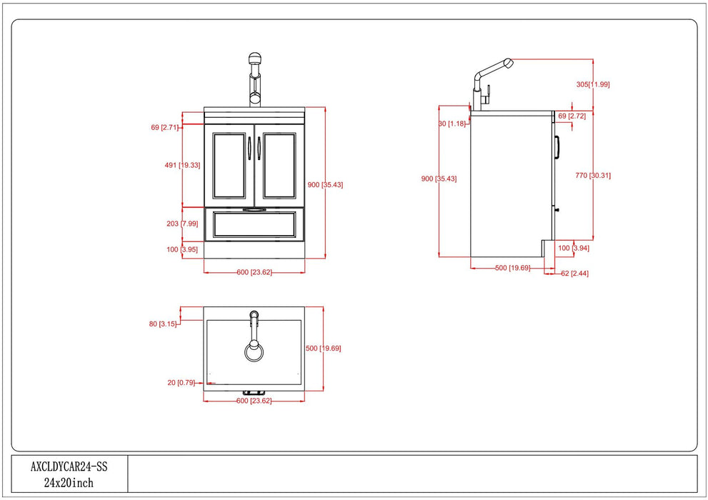 Cardinal - Laundry Cabinet With Faucet And Sink - White - Wood