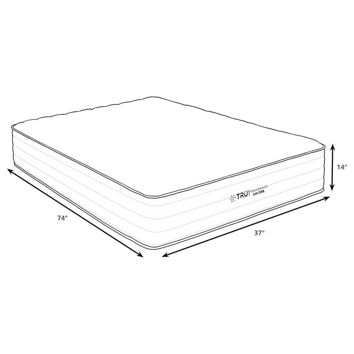 Starrett Black - 14" Euro Top Hybrid Mattress With Copper Gel And Silver Infused Foam - Sleek Black - Twin