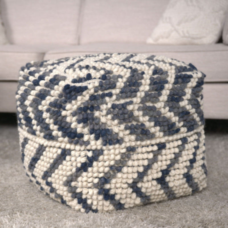 Alina - Wool And Cotton Pouf - Natural