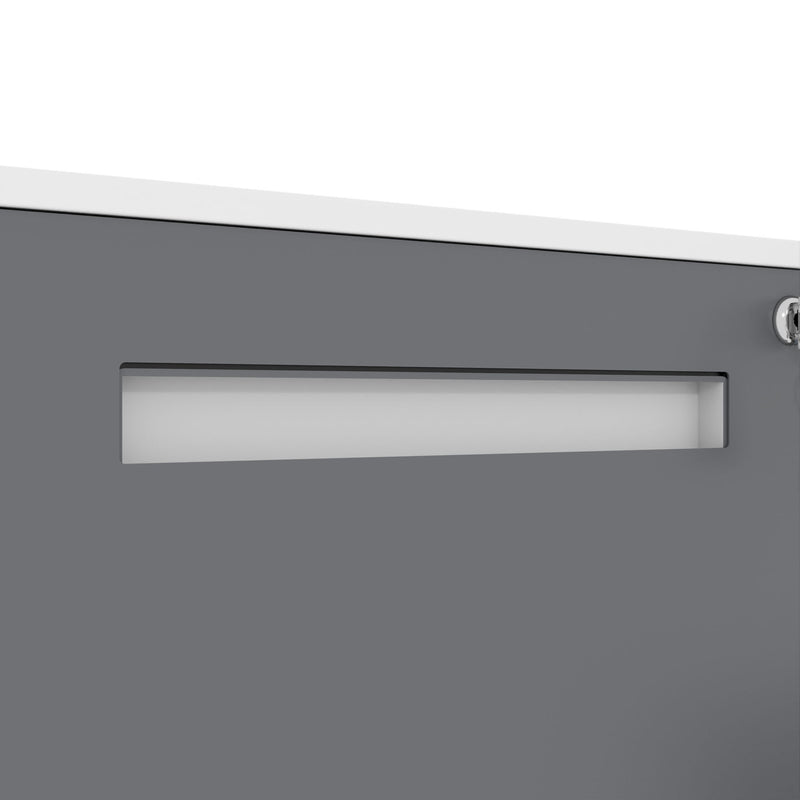 2-Drawer Mobile File Cabinet With Lock,On 360° Wheels, Holds A4/Letter/Legal Files - White