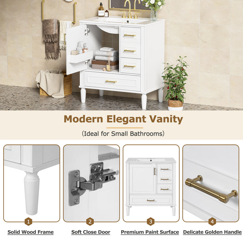 Traditional Bathroom Vanity Set With Soft Close Doors