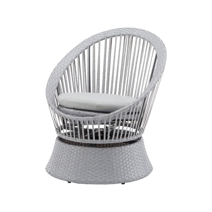 Modern Swivel Wicker Lounge Chair With Round Design