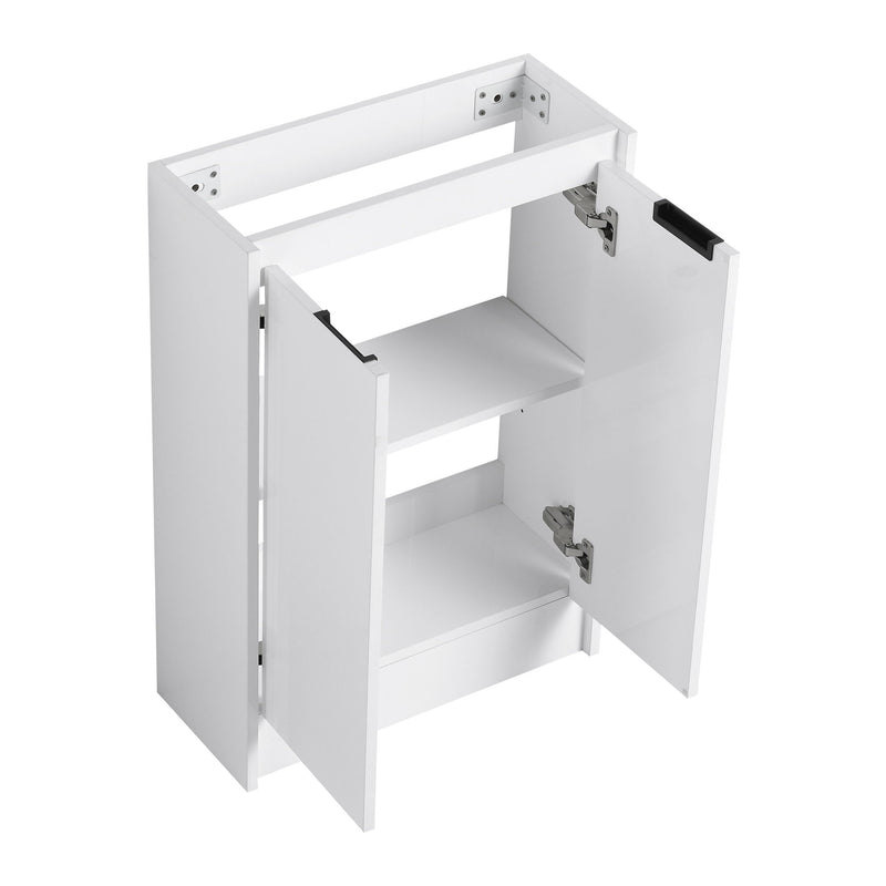 Freestanding Bathroom Vanity With Sink And Storage Rack, Soft Close Doors Base With Basin