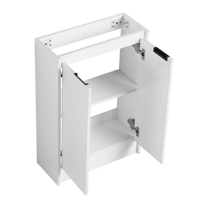 Freestanding Bathroom Vanity With Sink And Storage Rack, Soft Close Doors Base With Basin