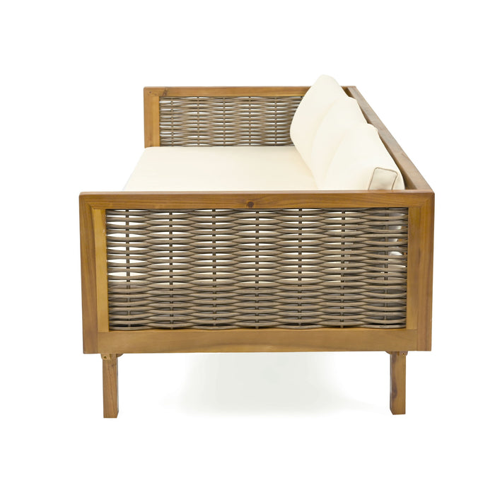 Claremont - 3 Seater Daybed Teak Acacia Wood Water Resistant Cushions