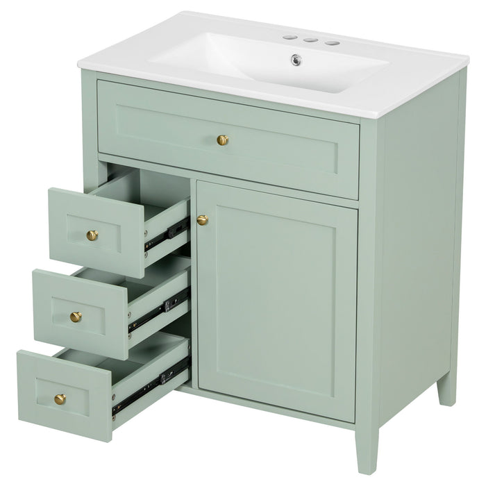 Bathroom Vanity With Sink, 3 Drawers And Adjustable Shelf, Freestanding Storage Unit