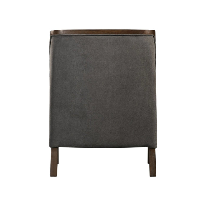 Hopkins Chair w/Brown Arm Columbia Charcoal (ISTA 3)