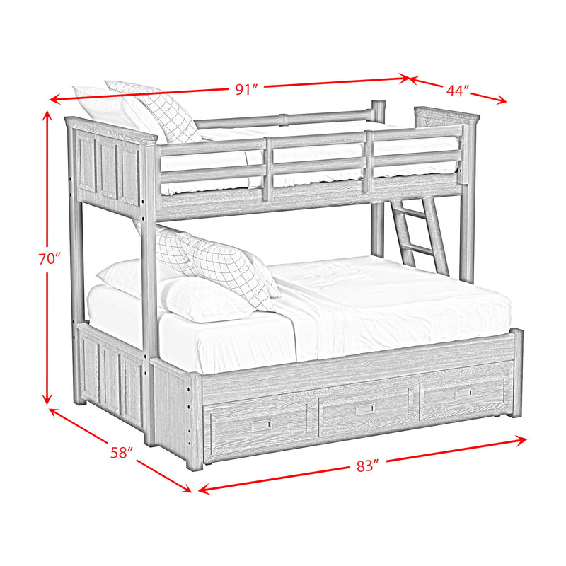 Hampton Kids - Bunk With Ladder And Trundle Bedroom Set