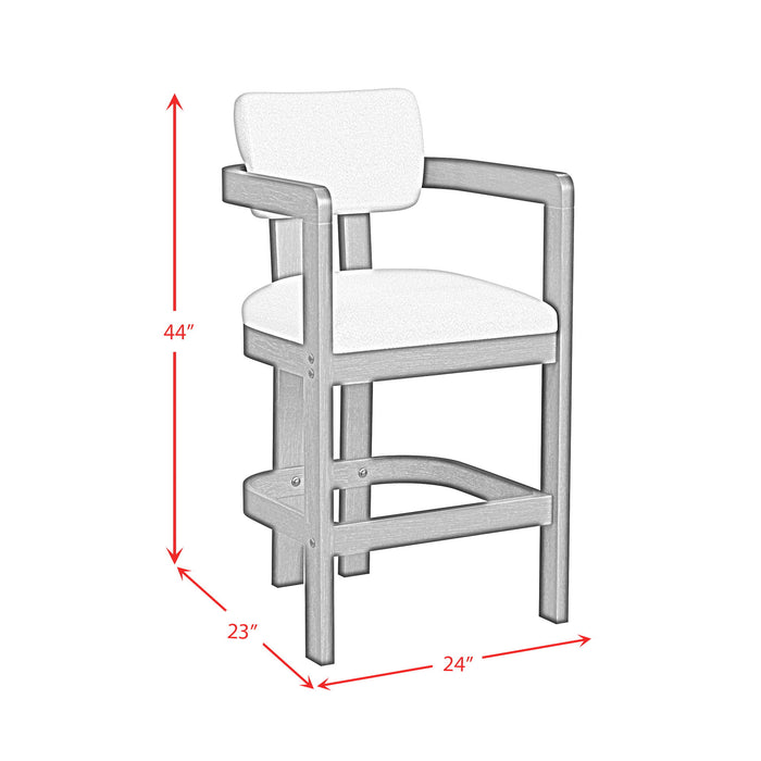 Portland - Arm Barstool (Set of 2) - Black / White
