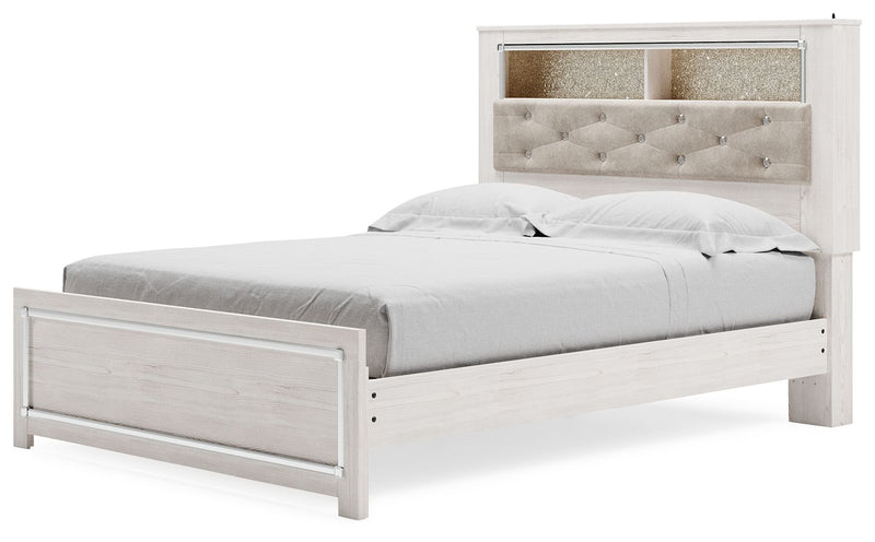 Altyra - Queen Panel Bookcase Bed With Roll Slats - White