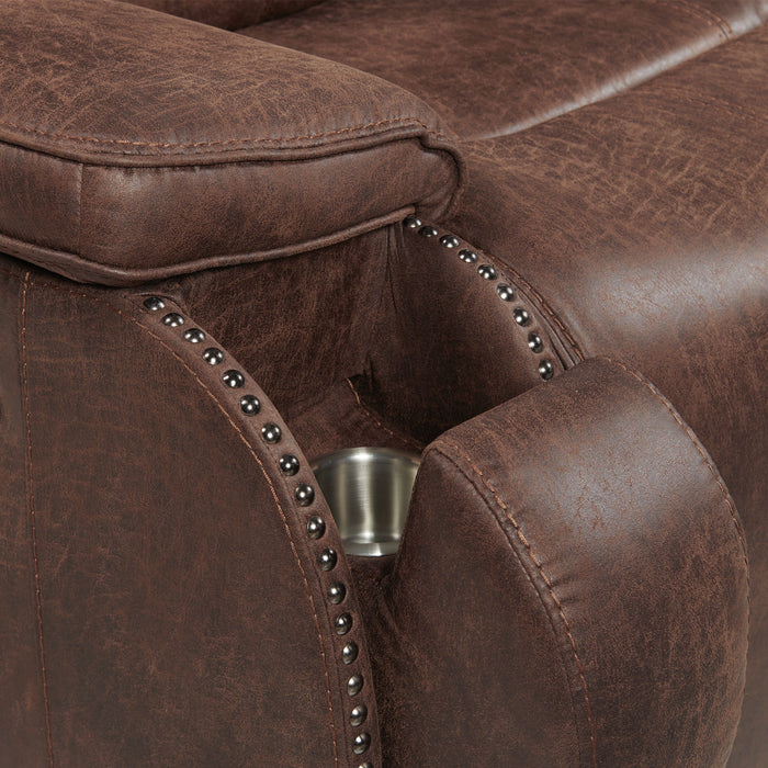 Atlantis - Power Motion Recliner With Power Head Recliner - Heritage Brown