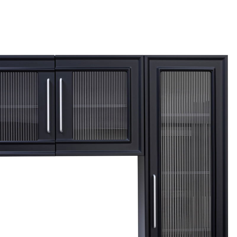 Wall Unit Modern Entertainment Center With Glass Doors