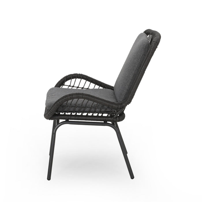 Outdoor Wicker Club Chair With Cushions (Set of 2)