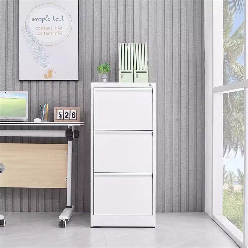 Durable Metal 3 Drawer File Cabinet With Lock For Office Storage