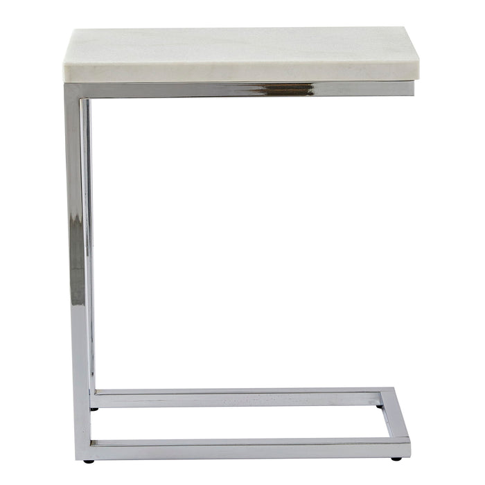 Echo - Marble Top Chairside Table - White