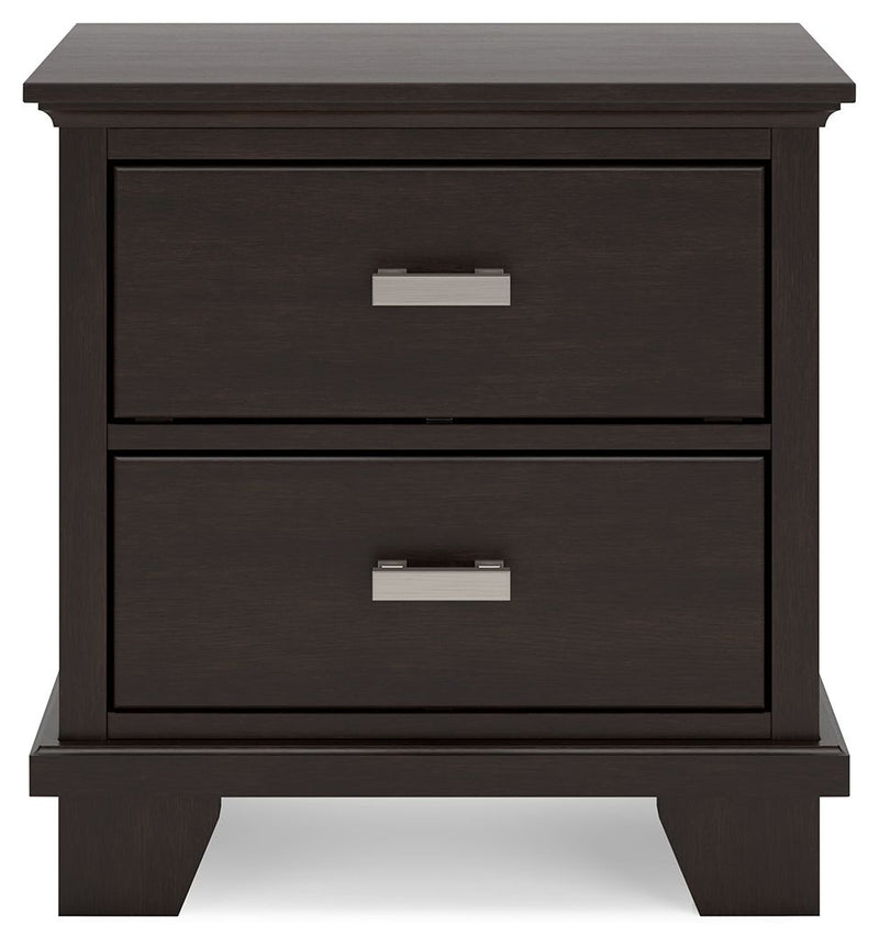 Covetown - Two Drawer Night Stand - Dark Brown