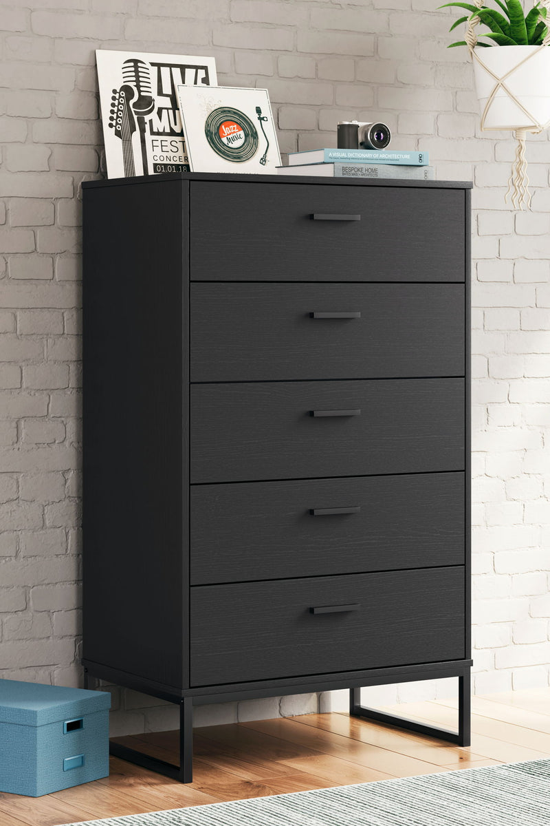 Socalle - Five Drawer Chest - Black