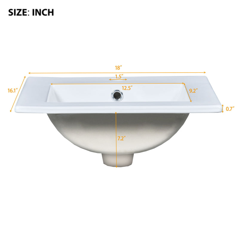 Bathroom Vanity With Sink, Storage Cabinet With Door, Drop In Sink, Compact Freestanding Design