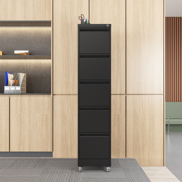 Drawer Metal Locking Vertical File Cabinet With Wheels Heavy Duty Lockable Storage