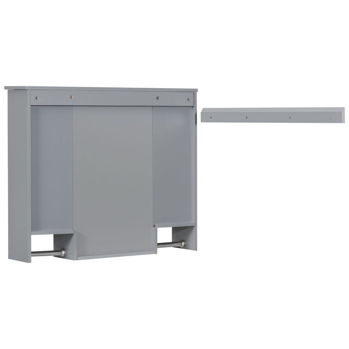 Wall Mounted Bathroom Storage Cabinet With Mirror, Medicine Cabinet With Towel Bar