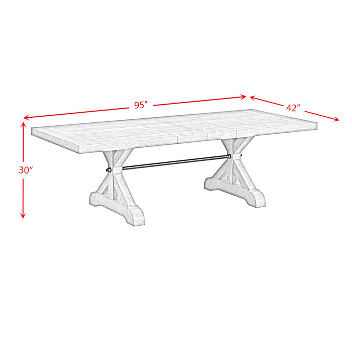 Yellowstone - Dining Table With 2X12" Leaves - Gray