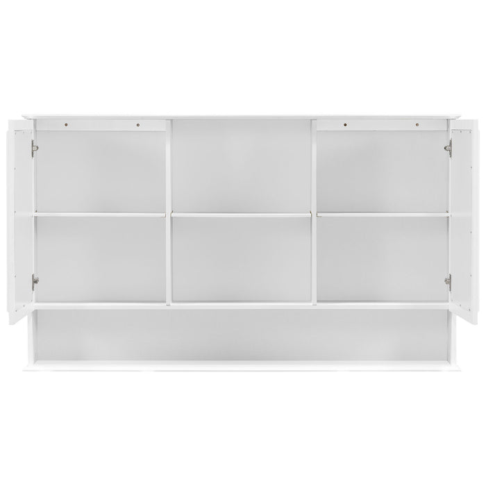 Double Sink Bathroom Vanity Set With Wall Mount Mirror Cabinet