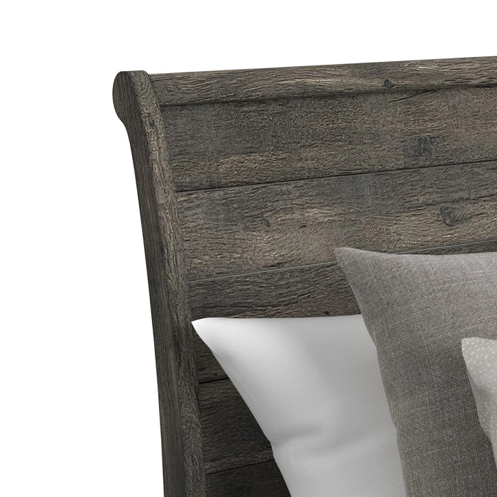 Park Ridge Sleigh Storage Bed in Charcoal