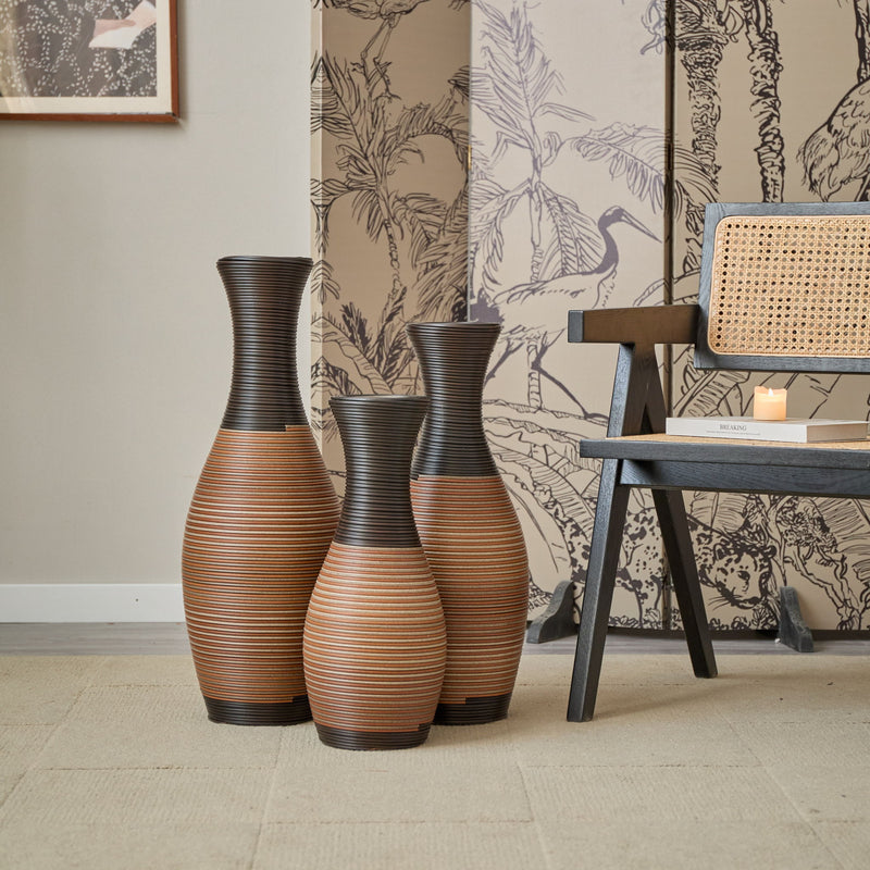 Designer Floor Vases, Large Vases For Home Decor Flooring (Set of 3)