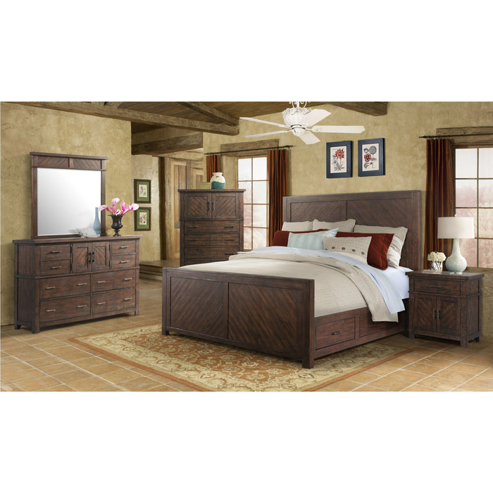 Jax Platform Storage Bedroom Set in Cherry